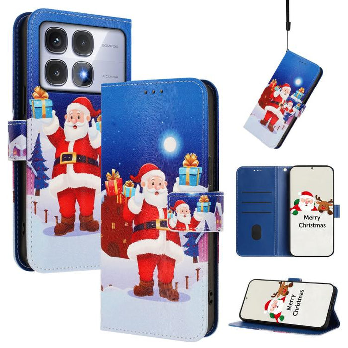 Funda para teléfono de piel con hebilla de la serie navideña y correa de mano., For Redmi 14C 4G / A4 5G / 14R 5G / A3 Pro, For Redmi K70 Ultra 5G, For Redmi A3 4G / A3x 4G, For Redmi 13C 4G / 5G / Xiaomi Poco C65 / M6, For Redmi Note 13 4G Global     ...