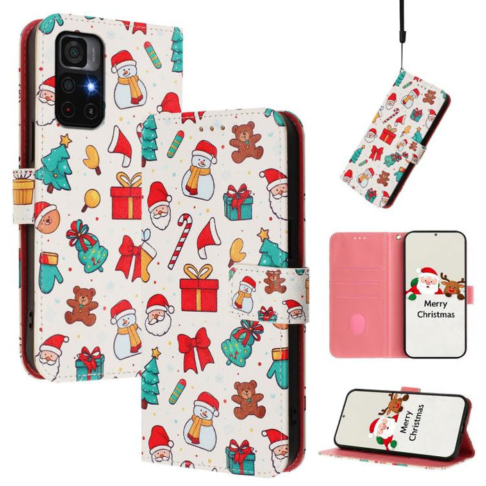Funda para teléfono de piel con hebilla de la serie navideña y correa de mano., For Redmi A1 4G / A2 4G, For Redmi Note 12 Pro+ 5G Global, For Redmi Note 12 5G Global / Xiaomi Poco X5, For Redmi 10 5G / Note 11E 5G, For Redmi Note 11 Pro+ 5G EU        ...