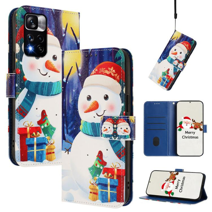Funda para teléfono de piel con hebilla de la serie navideña y correa de mano., For Redmi A1 4G / A2 4G, For Redmi Note 12 Pro+ 5G Global, For Redmi Note 12 5G Global / Xiaomi Poco X5, For Redmi 10 5G / Note 11E 5G, For Redmi Note 11 Pro+ 5G EU        ...