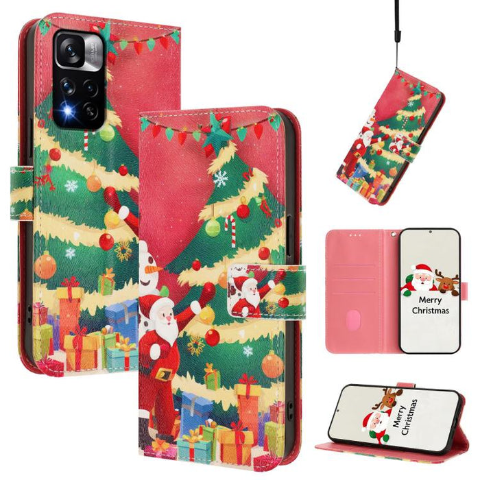 Funda para teléfono de piel con hebilla de la serie navideña y correa de mano., For Redmi A1 4G / A2 4G, For Redmi Note 12 Pro+ 5G Global, For Redmi Note 12 5G Global / Xiaomi Poco X5, For Redmi 10 5G / Note 11E 5G, For Redmi Note 11 Pro+ 5G EU        ...