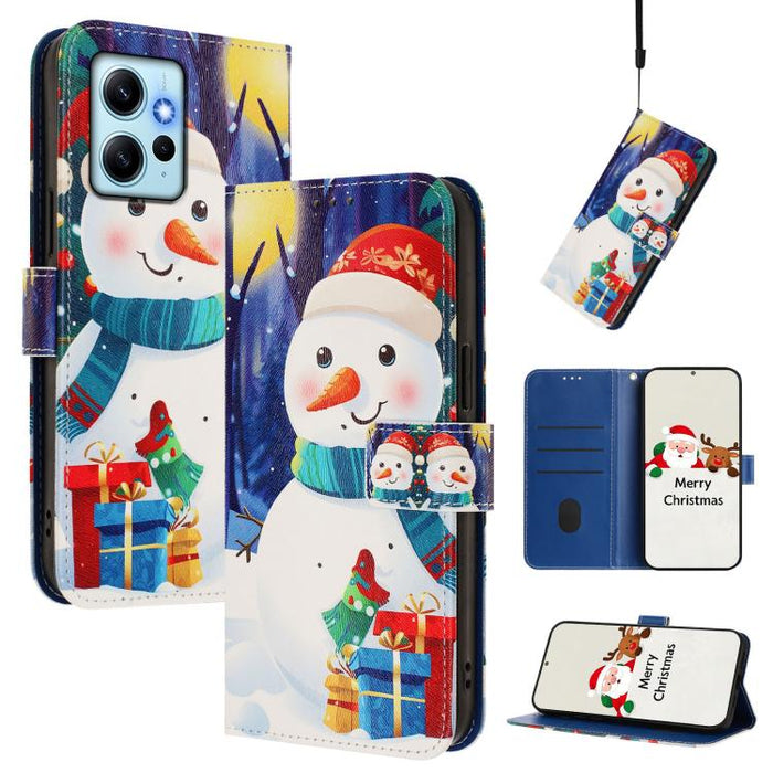 Funda para teléfono de piel con hebilla de la serie navideña y correa de mano., For Redmi 14C 4G / A4 5G / 14R 5G / A3 Pro, For Redmi K70 Ultra 5G, For Redmi A3 4G / A3x 4G, For Redmi 13C 4G / 5G / Xiaomi Poco C65 / M6, For Redmi Note 13 4G Global     ...