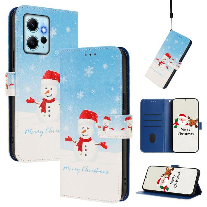 Funda para teléfono de piel con hebilla de la serie navideña y correa de mano., For Redmi 14C 4G / A4 5G / 14R 5G / A3 Pro, For Redmi K70 Ultra 5G, For Redmi A3 4G / A3x 4G, For Redmi 13C 4G / 5G / Xiaomi Poco C65 / M6, For Redmi Note 13 4G Global     ...