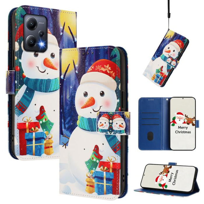 Funda para teléfono de piel con hebilla de la serie navideña y correa de mano., For Redmi A1 4G / A2 4G, For Redmi Note 12 Pro+ 5G Global, For Redmi Note 12 5G Global / Xiaomi Poco X5, For Redmi 10 5G / Note 11E 5G, For Redmi Note 11 Pro+ 5G EU        ...