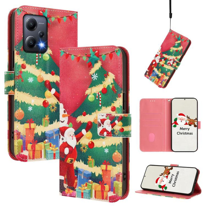 Funda para teléfono de piel con hebilla de la serie navideña y correa de mano., For Redmi A1 4G / A2 4G, For Redmi Note 12 Pro+ 5G Global, For Redmi Note 12 5G Global / Xiaomi Poco X5, For Redmi 10 5G / Note 11E 5G, For Redmi Note 11 Pro+ 5G EU        ...