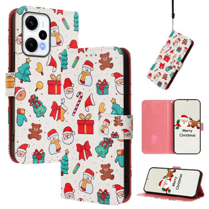 Funda para teléfono de piel con hebilla de la serie navideña y correa de mano., For Redmi 14C 4G / A4 5G / 14R 5G / A3 Pro, For Redmi K70 Ultra 5G, For Redmi A3 4G / A3x 4G, For Redmi 13C 4G / 5G / Xiaomi Poco C65 / M6, For Redmi Note 13 4G Global     ...