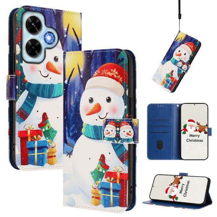 Funda para teléfono de piel con hebilla de la serie navideña y correa de mano., For Redmi 14C 4G / A4 5G / 14R 5G / A3 Pro, For Redmi K70 Ultra 5G, For Redmi A3 4G / A3x 4G, For Redmi 13C 4G / 5G / Xiaomi Poco C65 / M6, For Redmi Note 13 4G Global     ...