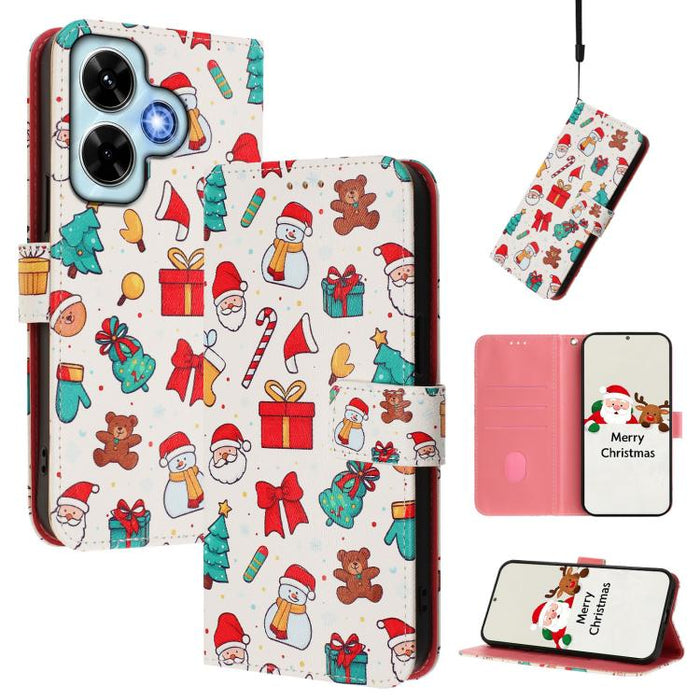 Funda para teléfono de piel con hebilla de la serie navideña y correa de mano., For Redmi 14C 4G / A4 5G / 14R 5G / A3 Pro, For Redmi K70 Ultra 5G, For Redmi A3 4G / A3x 4G, For Redmi 13C 4G / 5G / Xiaomi Poco C65 / M6, For Redmi Note 13 4G Global     ...