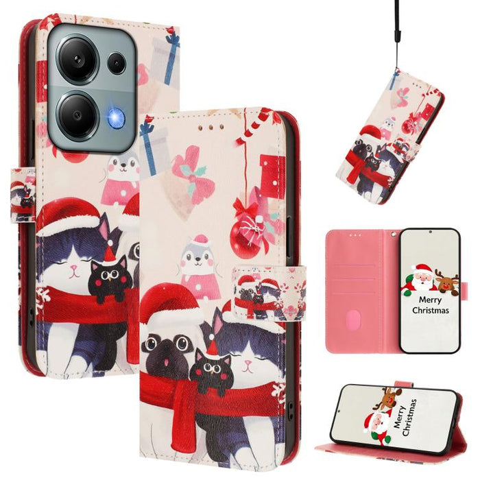 Funda para teléfono de piel con hebilla de la serie navideña y correa de mano., For Redmi Note 15 Pro+ 5G 163.3mm/Poco M8 Pro 5G, For Redmi Note 15 5G / 4G 164mm / Poco M8 5G, For Redmi 15C 5G / 4G EU 173mm / Poco C85 5G, For Xiaomi Poco M7 4G 169mm   ...