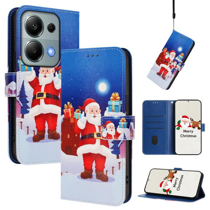 Funda para teléfono de piel con hebilla de la serie navideña y correa de mano., For Redmi Note 15 Pro+ 5G 163.3mm/Poco M8 Pro 5G, For Redmi Note 15 5G / 4G 164mm / Poco M8 5G, For Redmi 15C 5G / 4G EU 173mm / Poco C85 5G, For Xiaomi Poco M7 4G 169mm   ...