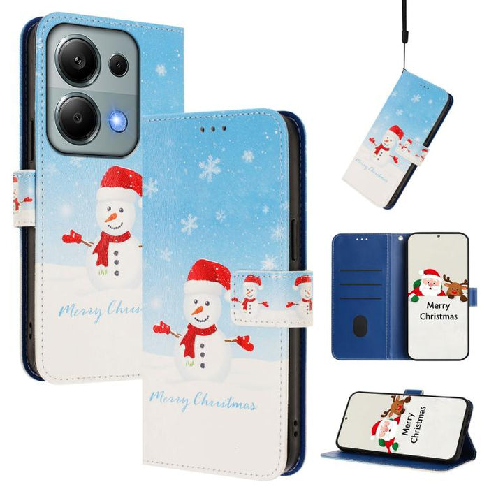 Funda para teléfono de piel con hebilla de la serie navideña y correa de mano., For Redmi Note 15 Pro+ 5G 163.3mm/Poco M8 Pro 5G, For Redmi Note 15 5G / 4G 164mm / Poco M8 5G, For Redmi 15C 5G / 4G EU 173mm / Poco C85 5G, For Xiaomi Poco M7 4G 169mm   ...