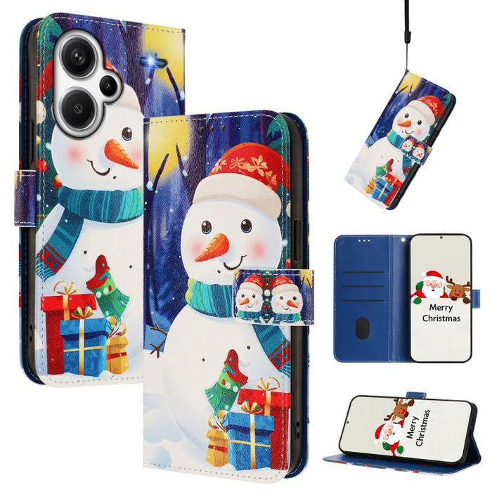 Funda para teléfono de piel con hebilla de la serie navideña y correa de mano., For Redmi 14C 4G / A4 5G / 14R 5G / A3 Pro, For Redmi K70 Ultra 5G, For Redmi A3 4G / A3x 4G, For Redmi 13C 4G / 5G / Xiaomi Poco C65 / M6, For Redmi Note 13 4G Global     ...