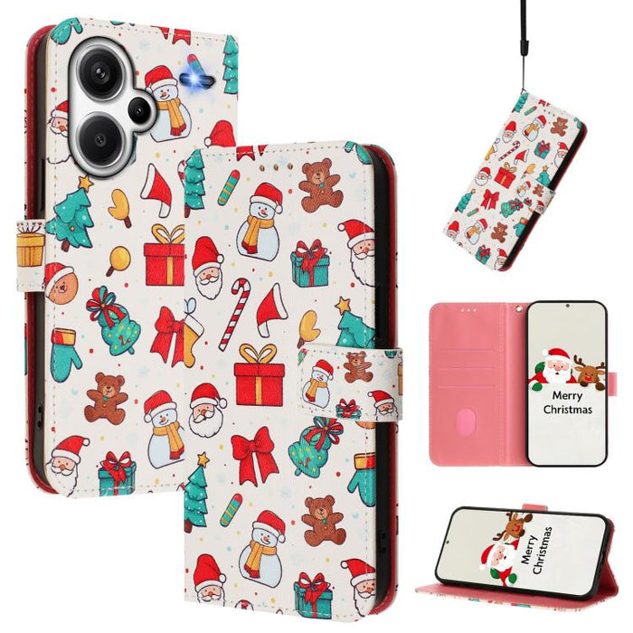 Funda para teléfono de piel con hebilla de la serie navideña y correa de mano., For Redmi 14C 4G / A4 5G / 14R 5G / A3 Pro, For Redmi K70 Ultra 5G, For Redmi A3 4G / A3x 4G, For Redmi 13C 4G / 5G / Xiaomi Poco C65 / M6, For Redmi Note 13 4G Global     ...