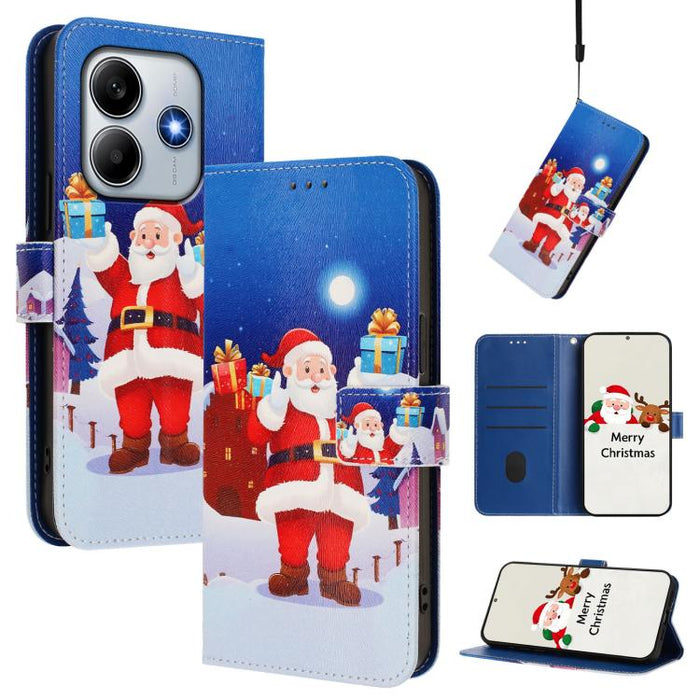 Funda para teléfono de piel con hebilla de la serie navideña y correa de mano., For Redmi Note 15 Pro+ 5G 163.3mm/Poco M8 Pro 5G, For Redmi Note 15 5G / 4G 164mm / Poco M8 5G, For Redmi 15C 5G / 4G EU 173mm / Poco C85 5G, For Xiaomi Poco M7 4G 169mm   ...