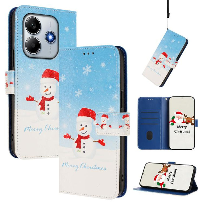 Funda para teléfono de piel con hebilla de la serie navideña y correa de mano., For Redmi Note 15 Pro+ 5G 163.3mm/Poco M8 Pro 5G, For Redmi Note 15 5G / 4G 164mm / Poco M8 5G, For Redmi 15C 5G / 4G EU 173mm / Poco C85 5G, For Xiaomi Poco M7 4G 169mm   ...
