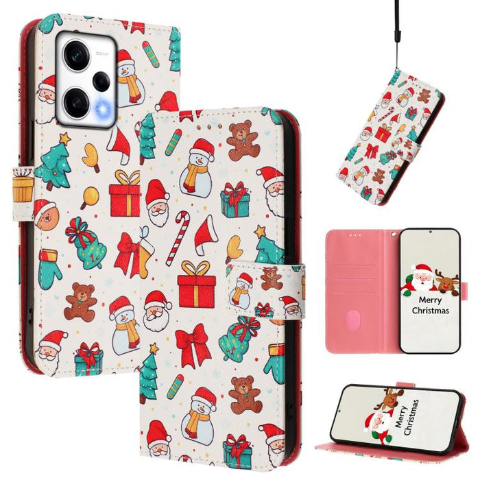 Funda para teléfono de piel con hebilla de la serie navideña y correa de mano., For Redmi A1 4G / A2 4G, For Redmi Note 12 Pro+ 5G Global, For Redmi Note 12 5G Global / Xiaomi Poco X5, For Redmi 10 5G / Note 11E 5G, For Redmi Note 11 Pro+ 5G EU        ...