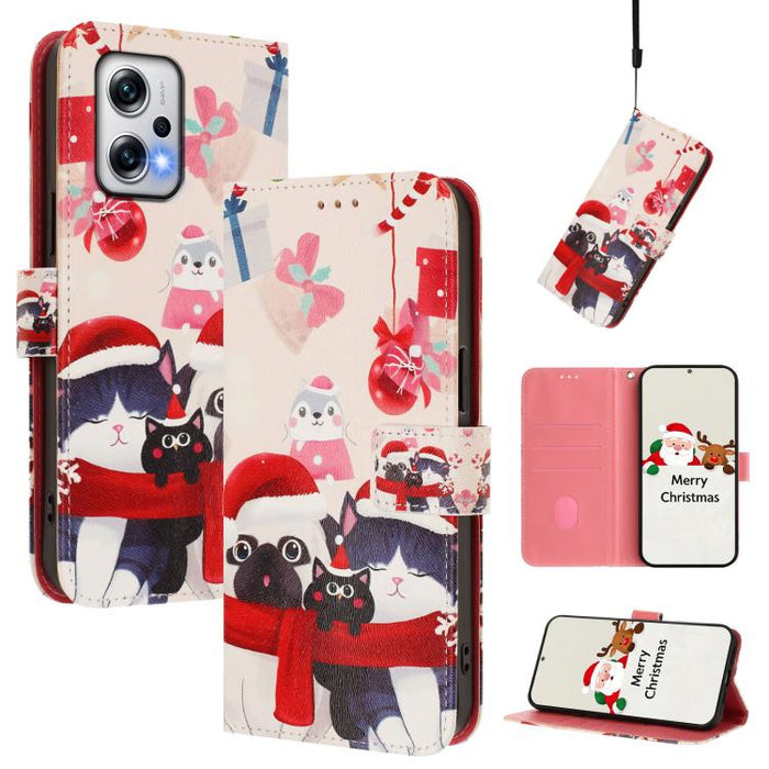 Funda para teléfono de piel con hebilla de la serie navideña y correa de mano., For Redmi 14C 4G / A4 5G / 14R 5G / A3 Pro, For Redmi K70 Ultra 5G, For Redmi A3 4G / A3x 4G, For Redmi 13C 4G / 5G / Xiaomi Poco C65 / M6, For Redmi Note 13 4G Global     ...