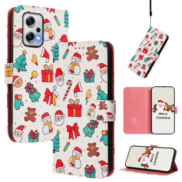 Funda para teléfono de piel con hebilla de la serie navideña y correa de mano., For Redmi 14C 4G / A4 5G / 14R 5G / A3 Pro, For Redmi K70 Ultra 5G, For Redmi A3 4G / A3x 4G, For Redmi 13C 4G / 5G / Xiaomi Poco C65 / M6, For Redmi Note 13 4G Global     ...