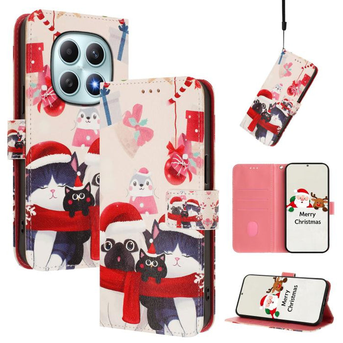 Funda para teléfono de piel con hebilla de la serie navideña y correa de mano., For Redmi Note 15 Pro+ 5G 163.3mm/Poco M8 Pro 5G, For Redmi Note 15 5G / 4G 164mm / Poco M8 5G, For Redmi 15C 5G / 4G EU 173mm / Poco C85 5G, For Xiaomi Poco M7 4G 169mm   ...