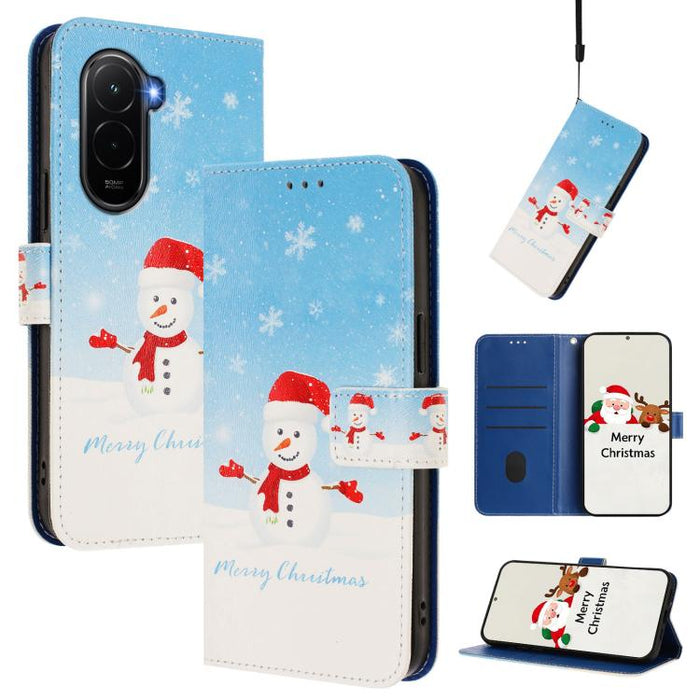 Funda para teléfono de piel con hebilla de la serie navideña y correa de mano., For Redmi Note 15 Pro+ 5G 163.3mm/Poco M8 Pro 5G, For Redmi Note 15 5G / 4G 164mm / Poco M8 5G, For Redmi 15C 5G / 4G EU 173mm / Poco C85 5G, For Xiaomi Poco M7 4G 169mm   ...