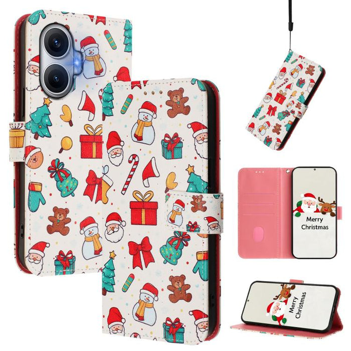 Funda para teléfono de piel con hebilla de la serie navideña y correa de mano., For Xiaomi 15T Pro 5G, For Xiaomi 15T 5G, For Xiaomi 15S Pro 5G, For Xiaomi Poco F7 / Redmi Turbo 4 Pro, For Xiaomi Poco F7 Ultra / Redmi K80 Pro                           ...