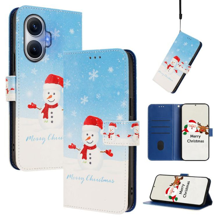 Funda para teléfono de piel con hebilla de la serie navideña y correa de mano., For Xiaomi 15T Pro 5G, For Xiaomi 15T 5G, For Xiaomi 15S Pro 5G, For Xiaomi Poco F7 / Redmi Turbo 4 Pro, For Xiaomi Poco F7 Ultra / Redmi K80 Pro                           ...