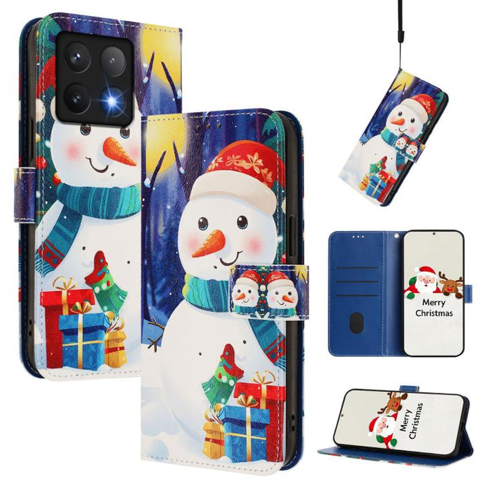 Funda para teléfono de piel con hebilla de la serie navideña y correa de mano., For Xiaomi 15T Pro 5G, For Xiaomi 15T 5G, For Xiaomi 15S Pro 5G, For Xiaomi Poco F7 / Redmi Turbo 4 Pro, For Xiaomi Poco F7 Ultra / Redmi K80 Pro                           ...
