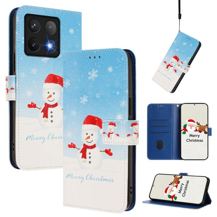 Funda para teléfono de piel con hebilla de la serie navideña y correa de mano., For Xiaomi 15T Pro 5G, For Xiaomi 15T 5G, For Xiaomi 15S Pro 5G, For Xiaomi Poco F7 / Redmi Turbo 4 Pro, For Xiaomi Poco F7 Ultra / Redmi K80 Pro                           ...