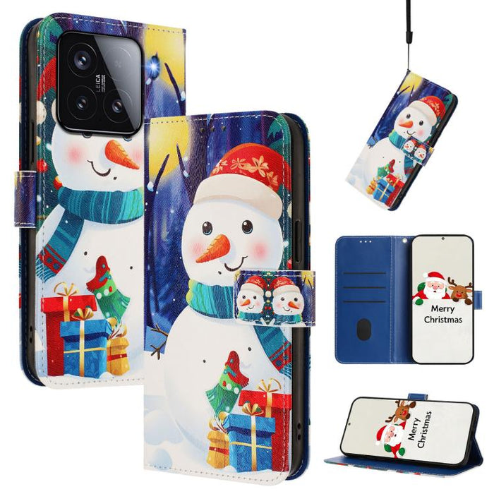 Funda para teléfono de piel con hebilla de la serie navideña y correa de mano., For Xiaomi 15T Pro 5G, For Xiaomi 15T 5G, For Xiaomi 15S Pro 5G, For Xiaomi Poco F7 / Redmi Turbo 4 Pro, For Xiaomi Poco F7 Ultra / Redmi K80 Pro                           ...