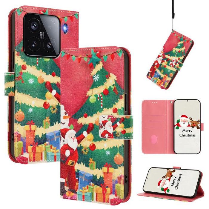 Funda para teléfono de piel con hebilla de la serie navideña y correa de mano., For Xiaomi 15T Pro 5G, For Xiaomi 15T 5G, For Xiaomi 15S Pro 5G, For Xiaomi Poco F7 / Redmi Turbo 4 Pro, For Xiaomi Poco F7 Ultra / Redmi K80 Pro                           ...