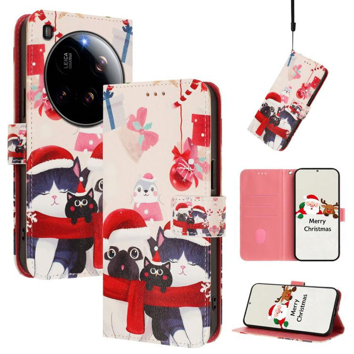 Funda para teléfono de piel con hebilla de la serie navideña y correa de mano., For Xiaomi 15T Pro 5G, For Xiaomi 15T 5G, For Xiaomi 15S Pro 5G, For Xiaomi Poco F7 / Redmi Turbo 4 Pro, For Xiaomi Poco F7 Ultra / Redmi K80 Pro                           ...