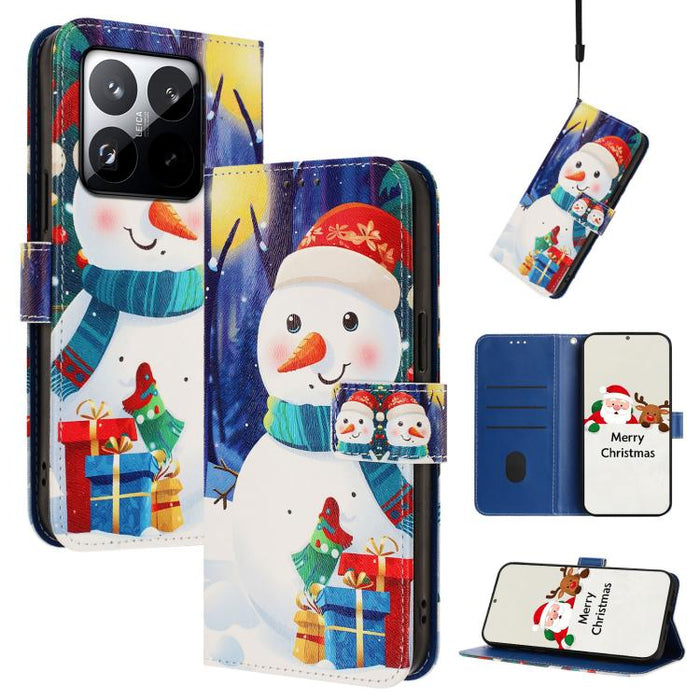 Funda para teléfono de piel con hebilla de la serie navideña y correa de mano., For Xiaomi 15T Pro 5G, For Xiaomi 15T 5G, For Xiaomi 15S Pro 5G, For Xiaomi Poco F7 / Redmi Turbo 4 Pro, For Xiaomi Poco F7 Ultra / Redmi K80 Pro                           ...