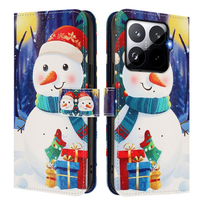 Funda para teléfono de piel con hebilla de la serie navideña y correa de mano., For Xiaomi 15T Pro 5G, For Xiaomi 15T 5G, For Xiaomi 15S Pro 5G, For Xiaomi Poco F7 / Redmi Turbo 4 Pro, For Xiaomi Poco F7 Ultra / Redmi K80 Pro                           ...