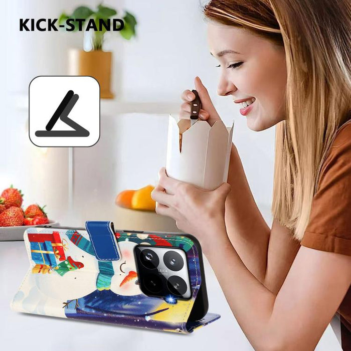 Funda para teléfono de piel con hebilla de la serie navideña y correa de mano., For Xiaomi 15T Pro 5G, For Xiaomi 15T 5G, For Xiaomi 15S Pro 5G, For Xiaomi Poco F7 / Redmi Turbo 4 Pro, For Xiaomi Poco F7 Ultra / Redmi K80 Pro                           ...