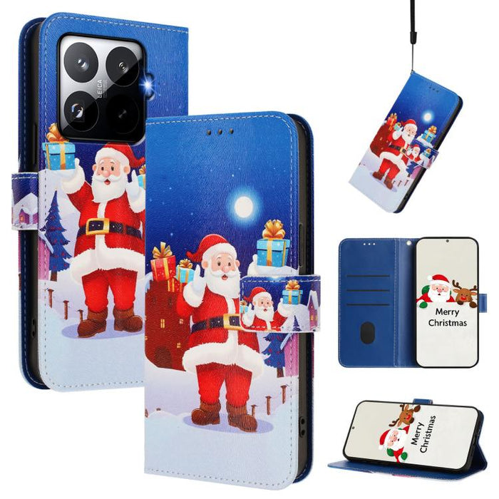 Funda para teléfono de piel con hebilla de la serie navideña y correa de mano., For Xiaomi 15T Pro 5G, For Xiaomi 15T 5G, For Xiaomi 15S Pro 5G, For Xiaomi Poco F7 / Redmi Turbo 4 Pro, For Xiaomi Poco F7 Ultra / Redmi K80 Pro                           ...
