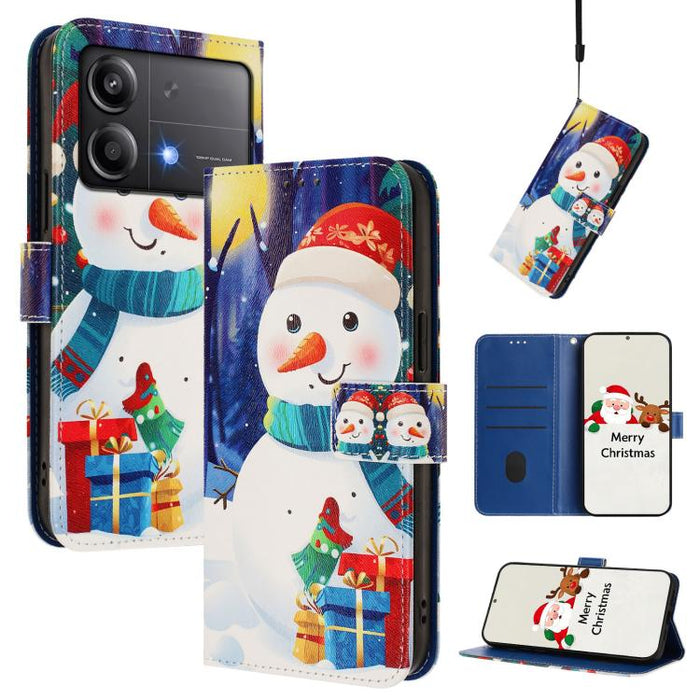 Funda para teléfono de piel con hebilla de la serie navideña y correa de mano., For Xiaomi 15T Pro 5G, For Xiaomi 15T 5G, For Xiaomi 15S Pro 5G, For Xiaomi Poco F7 / Redmi Turbo 4 Pro, For Xiaomi Poco F7 Ultra / Redmi K80 Pro                           ...
