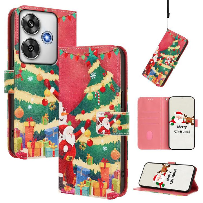 Funda para teléfono de piel con hebilla de la serie navideña y correa de mano., For Xiaomi 15T Pro 5G, For Xiaomi 15T 5G, For Xiaomi 15S Pro 5G, For Xiaomi Poco F7 / Redmi Turbo 4 Pro, For Xiaomi Poco F7 Ultra / Redmi K80 Pro                           ...
