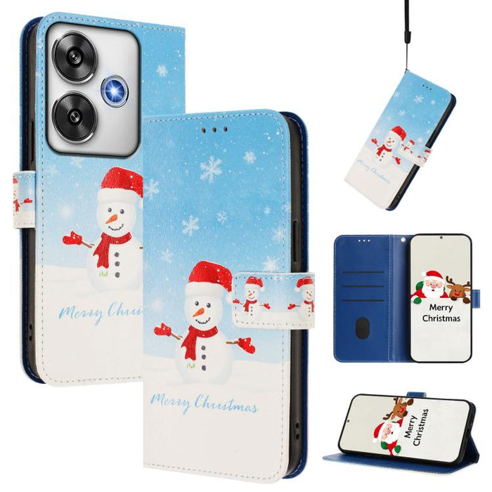 Funda para teléfono de piel con hebilla de la serie navideña y correa de mano., For Xiaomi 15T Pro 5G, For Xiaomi 15T 5G, For Xiaomi 15S Pro 5G, For Xiaomi Poco F7 / Redmi Turbo 4 Pro, For Xiaomi Poco F7 Ultra / Redmi K80 Pro                           ...