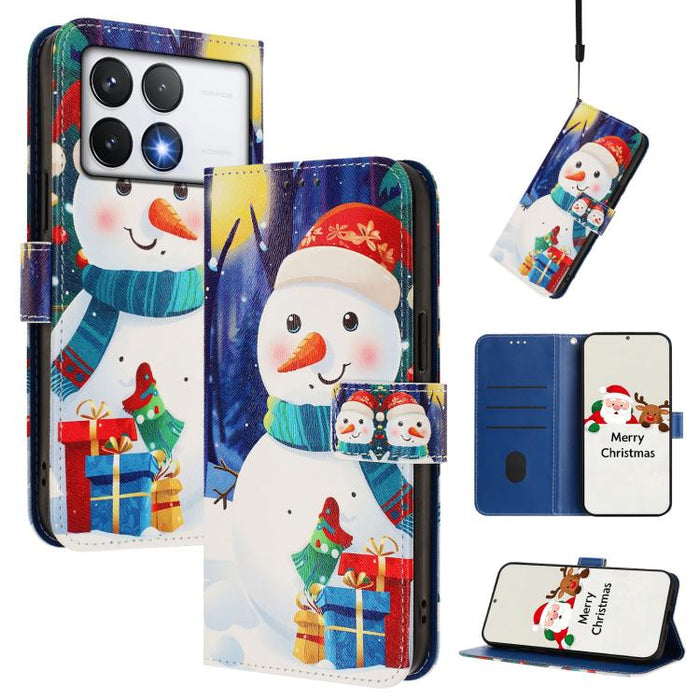 Funda para teléfono de piel con hebilla de la serie navideña y correa de mano., For Xiaomi 15T Pro 5G, For Xiaomi 15T 5G, For Xiaomi 15S Pro 5G, For Xiaomi Poco F7 / Redmi Turbo 4 Pro, For Xiaomi Poco F7 Ultra / Redmi K80 Pro                           ...