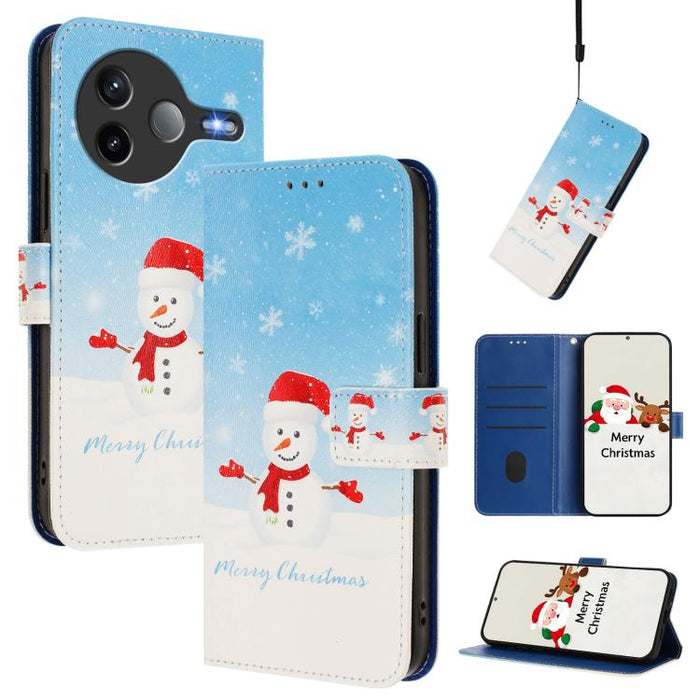 Funda para teléfono de piel con hebilla de la serie navideña y correa de mano., For Xiaomi 15T Pro 5G, For Xiaomi 15T 5G, For Xiaomi 15S Pro 5G, For Xiaomi Poco F7 / Redmi Turbo 4 Pro, For Xiaomi Poco F7 Ultra / Redmi K80 Pro                           ...