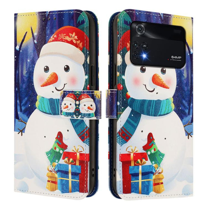 Funda para teléfono de piel con hebilla de la serie navideña y correa de mano., For Xiaomi Poco M4 Pro 4G, For Xiaomi Poco X4 Pro 5G