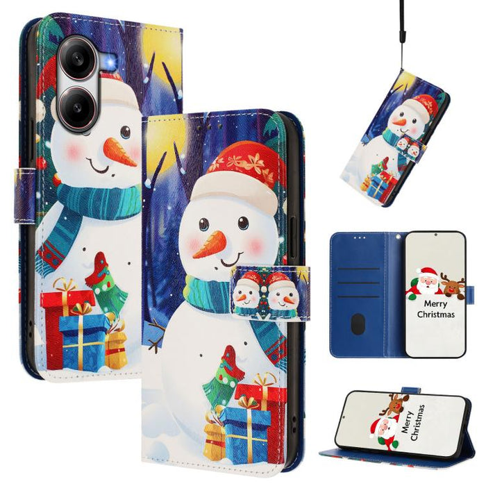 Funda para teléfono de piel con hebilla de la serie navideña y correa de mano., For Xiaomi 15T Pro 5G, For Xiaomi 15T 5G, For Xiaomi 15S Pro 5G, For Xiaomi Poco F7 / Redmi Turbo 4 Pro, For Xiaomi Poco F7 Ultra / Redmi K80 Pro                           ...