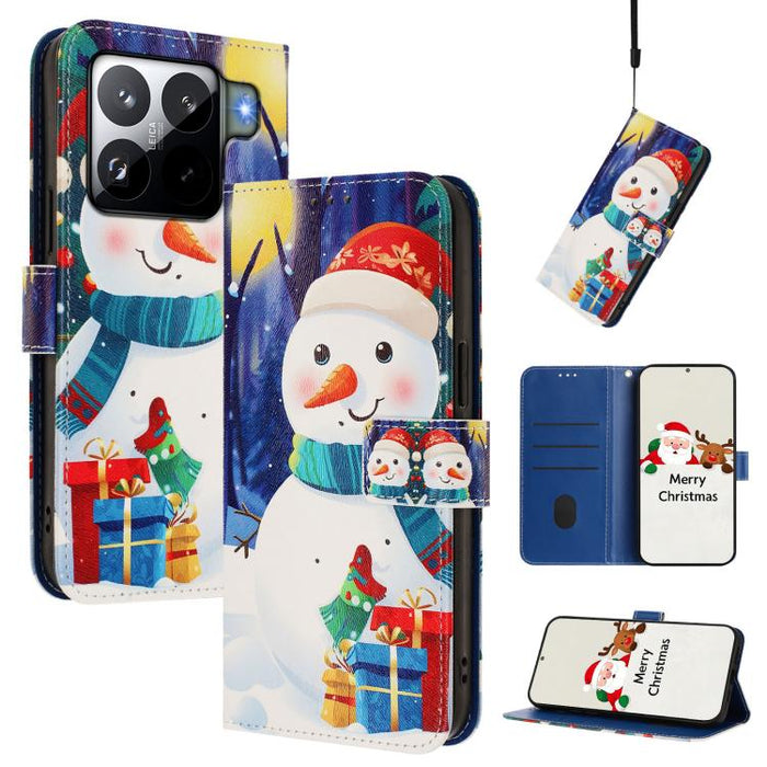 Funda para teléfono de piel con hebilla de la serie navideña y correa de mano., For Xiaomi 15T Pro 5G, For Xiaomi 15T 5G, For Xiaomi 15S Pro 5G, For Xiaomi Poco F7 / Redmi Turbo 4 Pro, For Xiaomi Poco F7 Ultra / Redmi K80 Pro                           ...