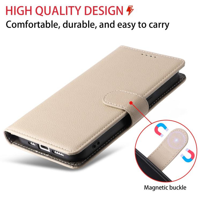 Funda de cuero para teléfono con forma de cartera de 3 tarjetas con bloqueo RFID y textura de lichi, For Redmi K80 / Poco F7 Pro, For Redmi 14C 4G / 5G / 14R / Poco M7, For Redmi Note 14 4G Global 164.84mm, For Redmi Note 14 Pro 5G / 14 Pro+ 5G        ...