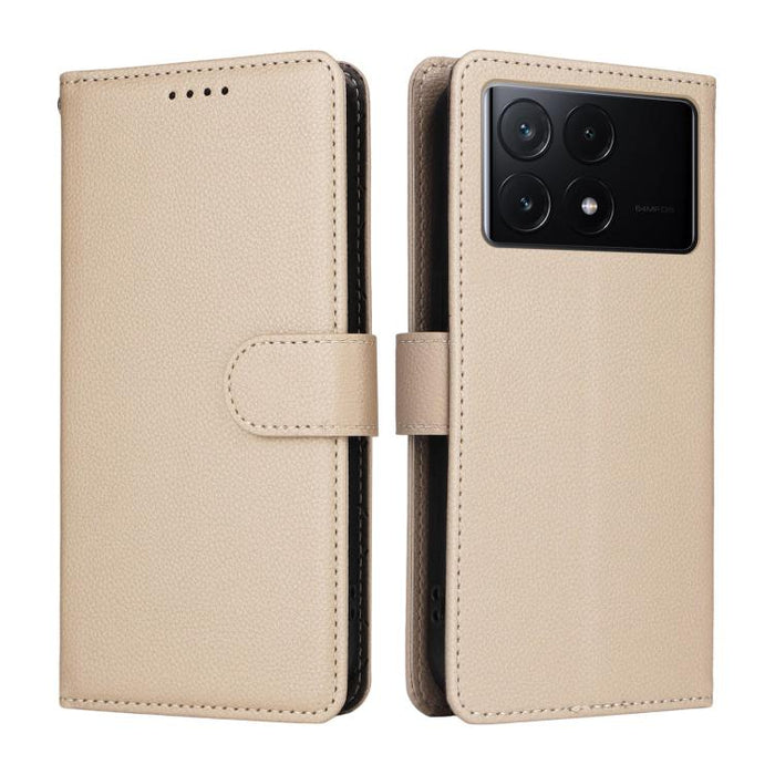 Funda de cuero para teléfono con forma de cartera de 3 tarjetas con bloqueo RFID y textura de lichi, For Redmi Note 12 Turbo / Poco F5, For Redmi 12C / 11A / Poco C55, For Redmi 10C / 10 India / 10 Power