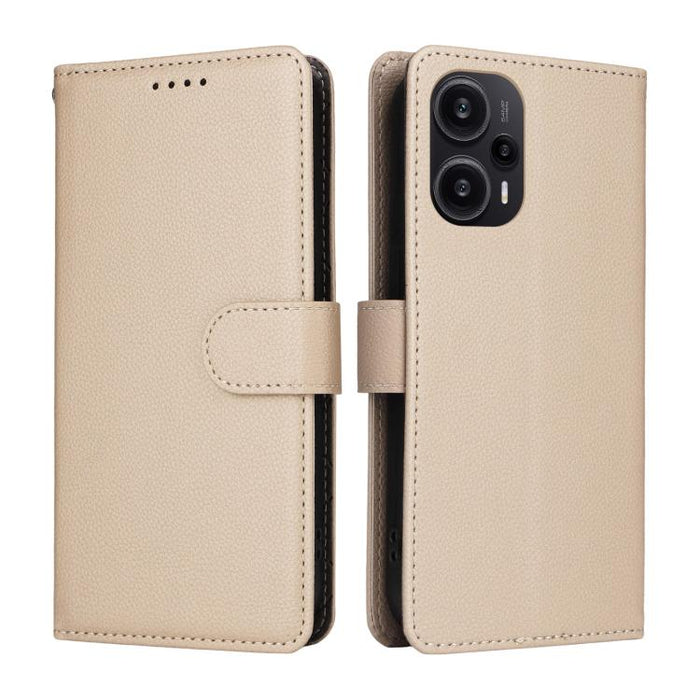 Funda de cuero para teléfono con forma de cartera de 3 tarjetas con bloqueo RFID y textura de lichi, For Redmi Note 12 Turbo / Poco F5, For Redmi 12C / 11A / Poco C55, For Redmi 10C / 10 India / 10 Power