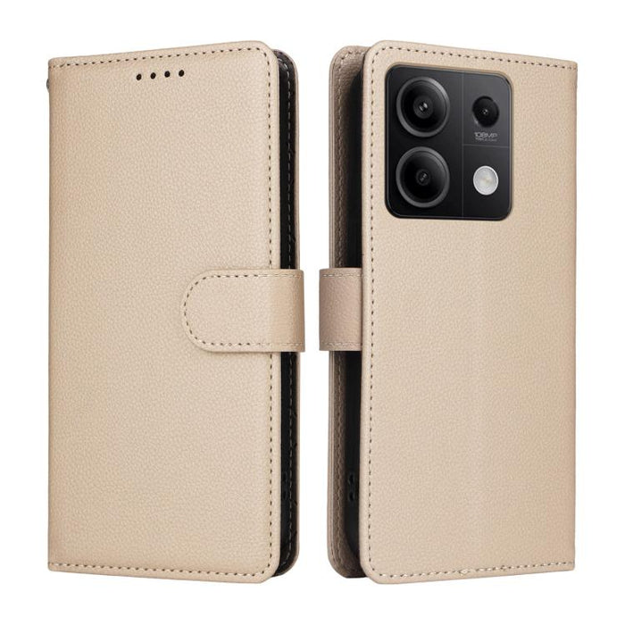 Funda de cuero para teléfono con forma de cartera de 3 tarjetas con bloqueo RFID y textura de lichi, For Redmi Note 12 Turbo / Poco F5, For Redmi 12C / 11A / Poco C55, For Redmi 10C / 10 India / 10 Power