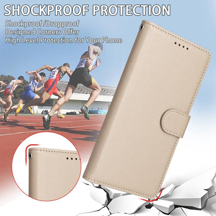 Funda de cuero para teléfono con forma de cartera de 3 tarjetas con bloqueo RFID y textura de lichi, For Redmi Note 12 Turbo / Poco F5, For Redmi 12C / 11A / Poco C55, For Redmi 10C / 10 India / 10 Power