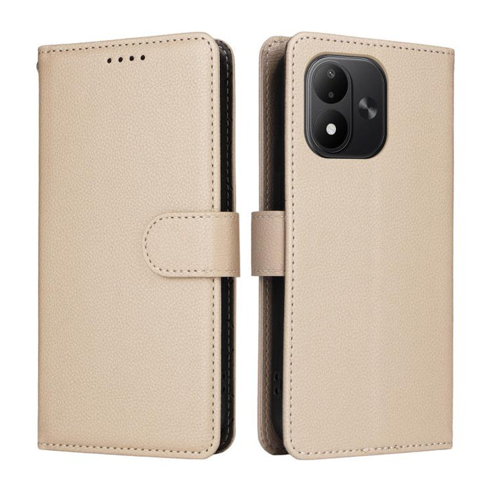 Funda de cuero para teléfono con forma de cartera de 3 tarjetas con bloqueo RFID y textura de lichi, For Redmi 15a 5G, For Redmi Turbo 5 Max 5G / Poco X8 Pro Max 5G, For Redmi Turbo 5 5G / Poco X8 Pro 5G, For Redmi Note 15 Pro+ 5G Global 163.3mm       ...