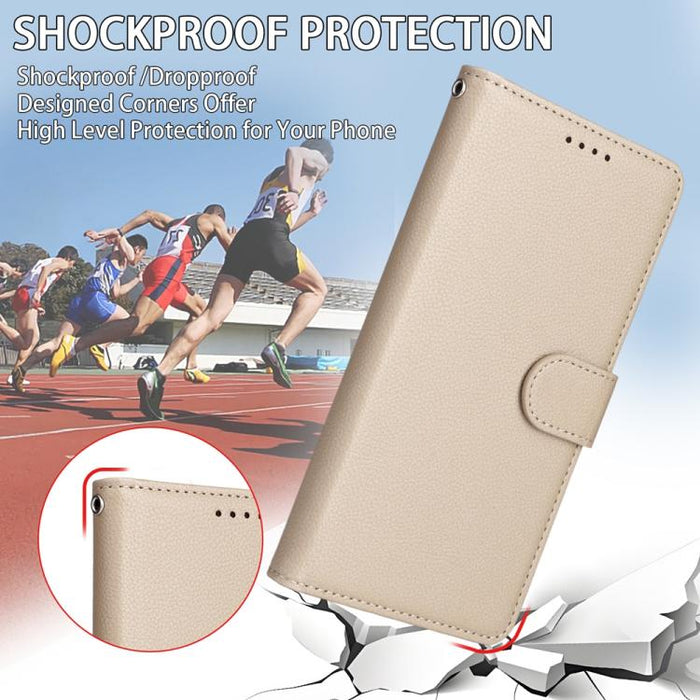 Funda de cuero para teléfono con forma de cartera de 3 tarjetas con bloqueo RFID y textura de lichi, For Redmi 15a 5G, For Redmi Turbo 5 Max 5G / Poco X8 Pro Max 5G, For Redmi Turbo 5 5G / Poco X8 Pro 5G, For Redmi Note 15 Pro+ 5G Global 163.3mm       ...