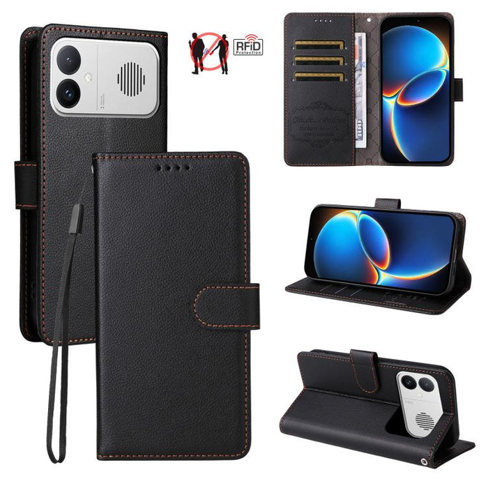 Funda de cuero para teléfono con forma de cartera de 3 tarjetas con bloqueo RFID y textura de lichi, For Redmi 15a 5G, For Redmi Turbo 5 Max 5G / Poco X8 Pro Max 5G, For Redmi Turbo 5 5G / Poco X8 Pro 5G, For Redmi Note 15 Pro+ 5G Global 163.3mm       ...